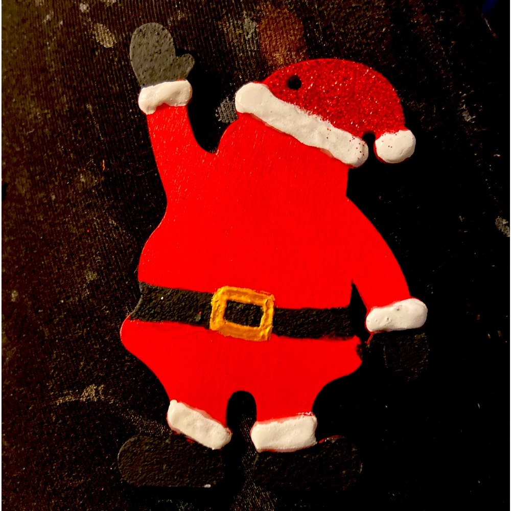 Handcrafted Personalized Santa ornaments!